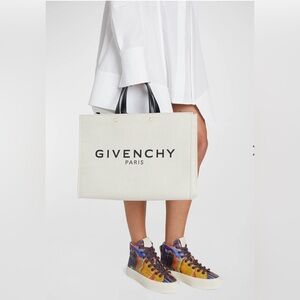 Givenchy Cream and Black Canvas Tote